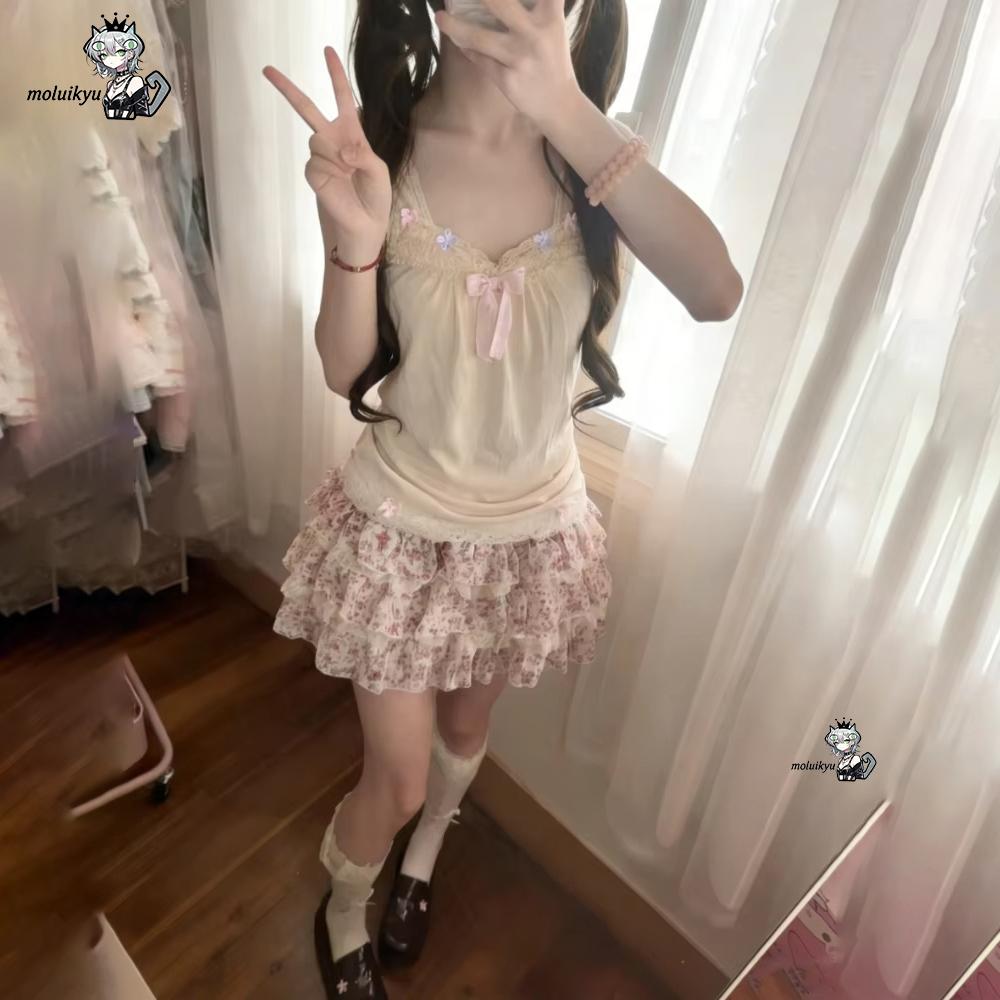 Cami Top Lace - Kadın Y2K 2 Parça Kıyafet Seti