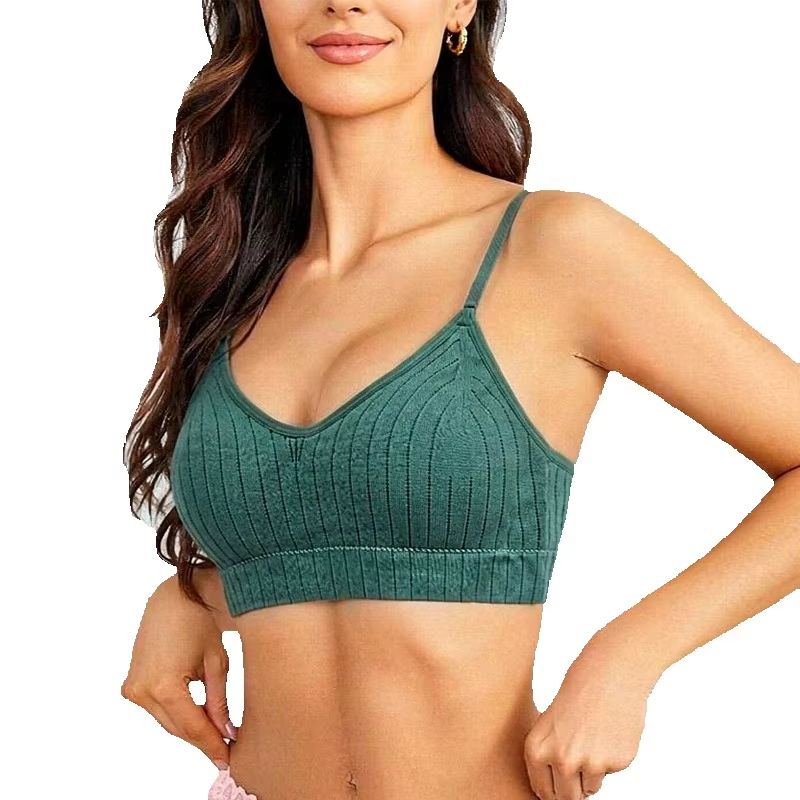 Bralette Wireless Soft - Kadınlar İçin Nervürlü Örgü Balensiz Sütyen,