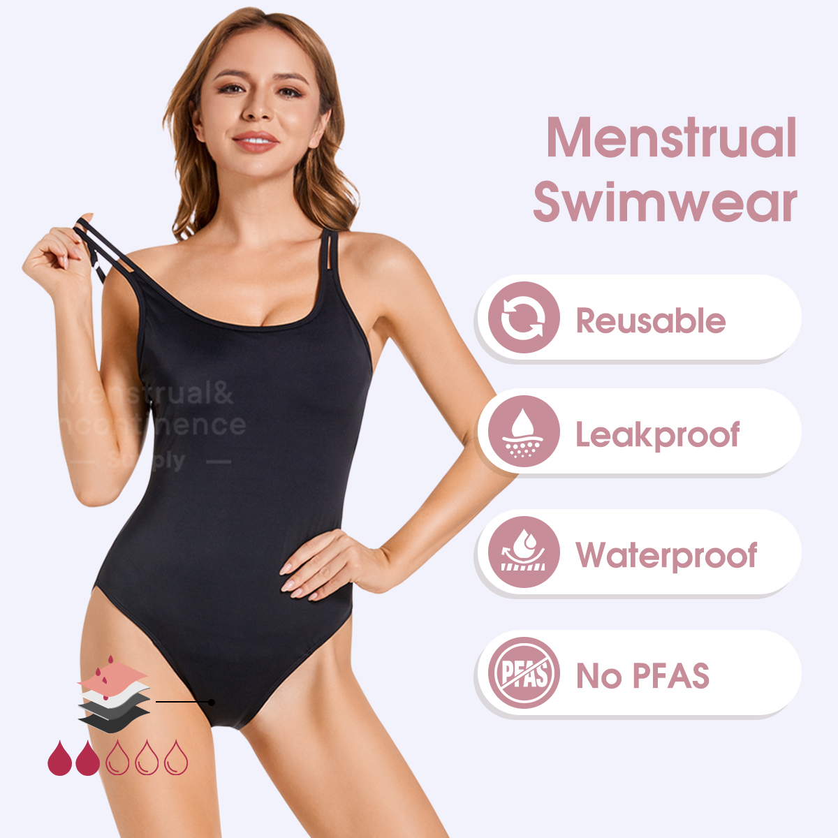 Period Panty Absorbent - Kadın Regl Mayo Tek Parça Sızdırmaz