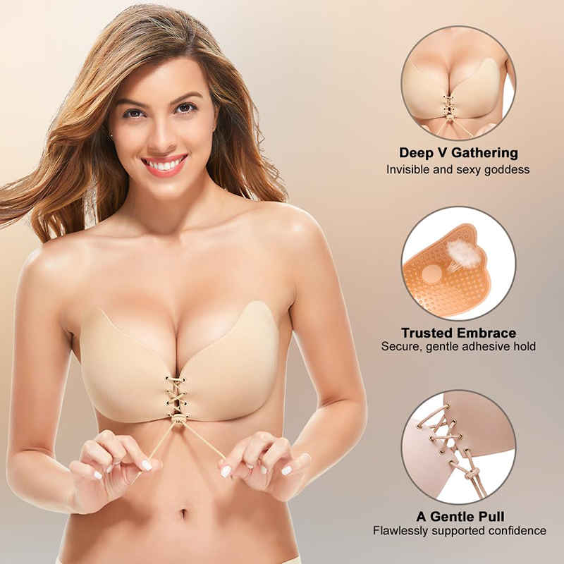 Strapless Bra Backless - 1/2 Çift Kadın Yaz Backless Straplez