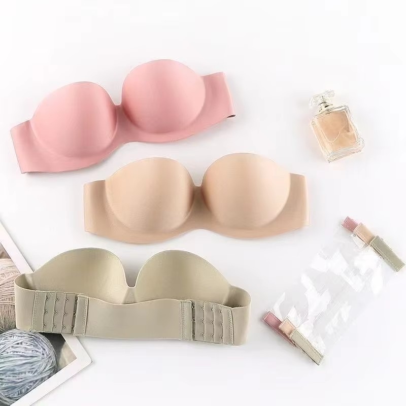 Strapless Bra Backless - Kadın Seksi Straplez Push-Up Yastıklı Sütyen