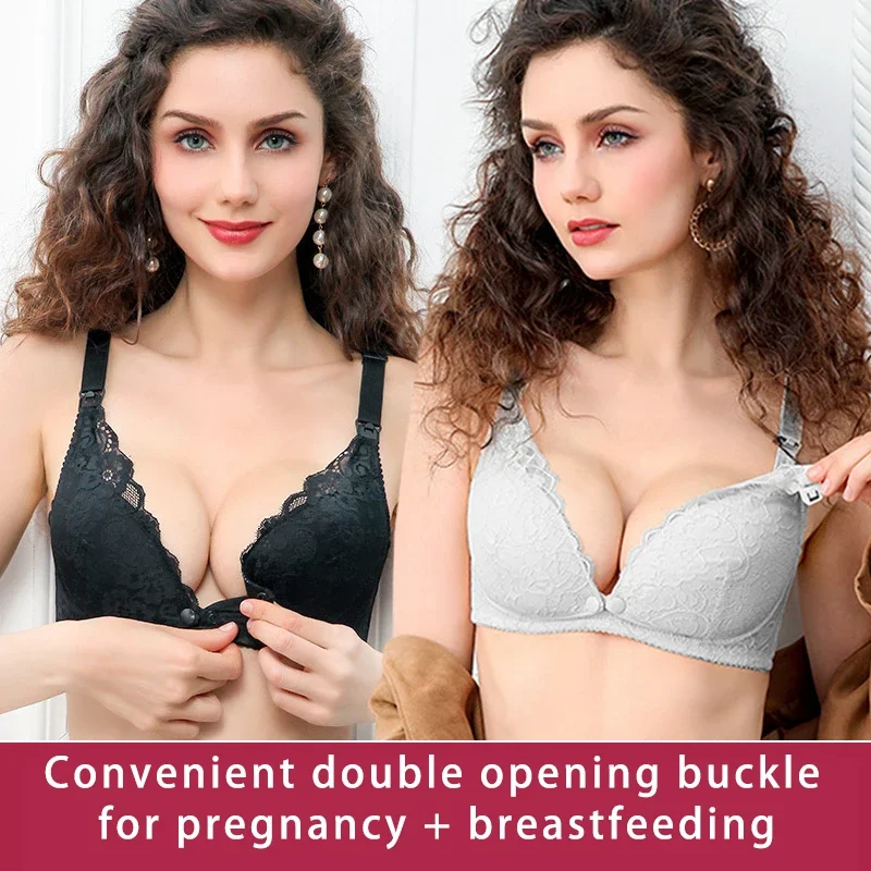 Nursing Bra Sleep - Hamileler için Dantelli Süslemeli, Balensiz Emzirme