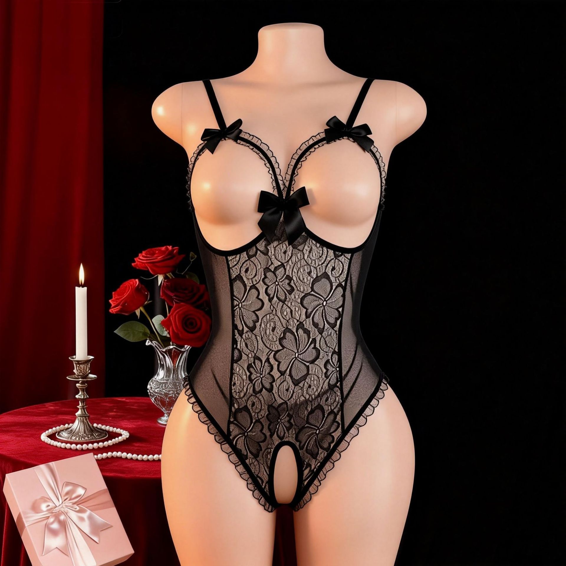 Kadınlar Seksi Açık Sütyen Ask - Babydoll Chemise Night incelemesi ve fiyatı
