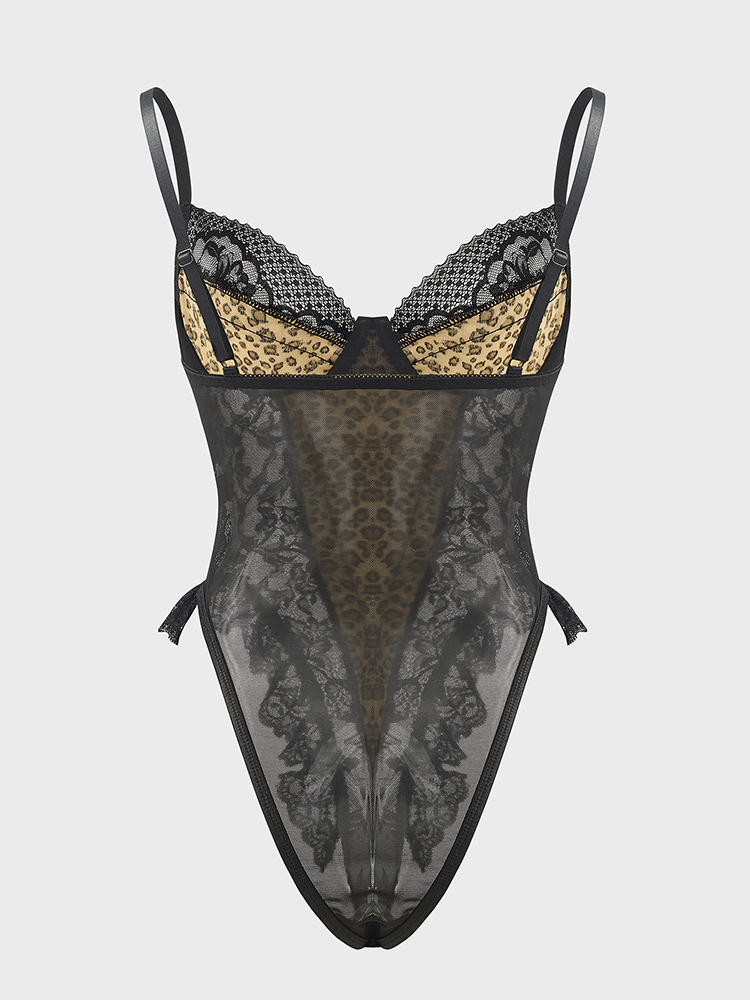 Seksi Dantel Leopar Desen Body - Shapewear Bodysuit Firm incelemesi ve fiyatı