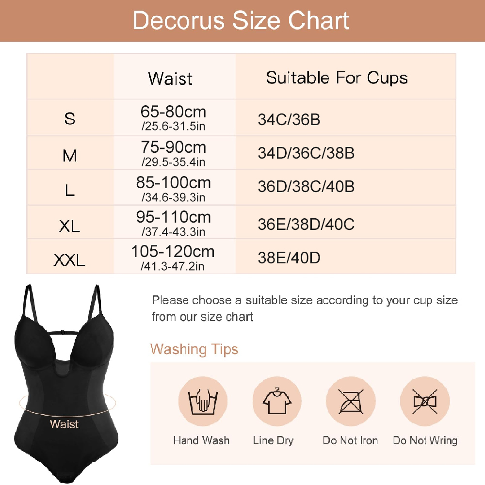 Kadınlar İçin Derin V Yaka Sır - Shapewear Bodysuit Firm incelemesi ve fiyatı
