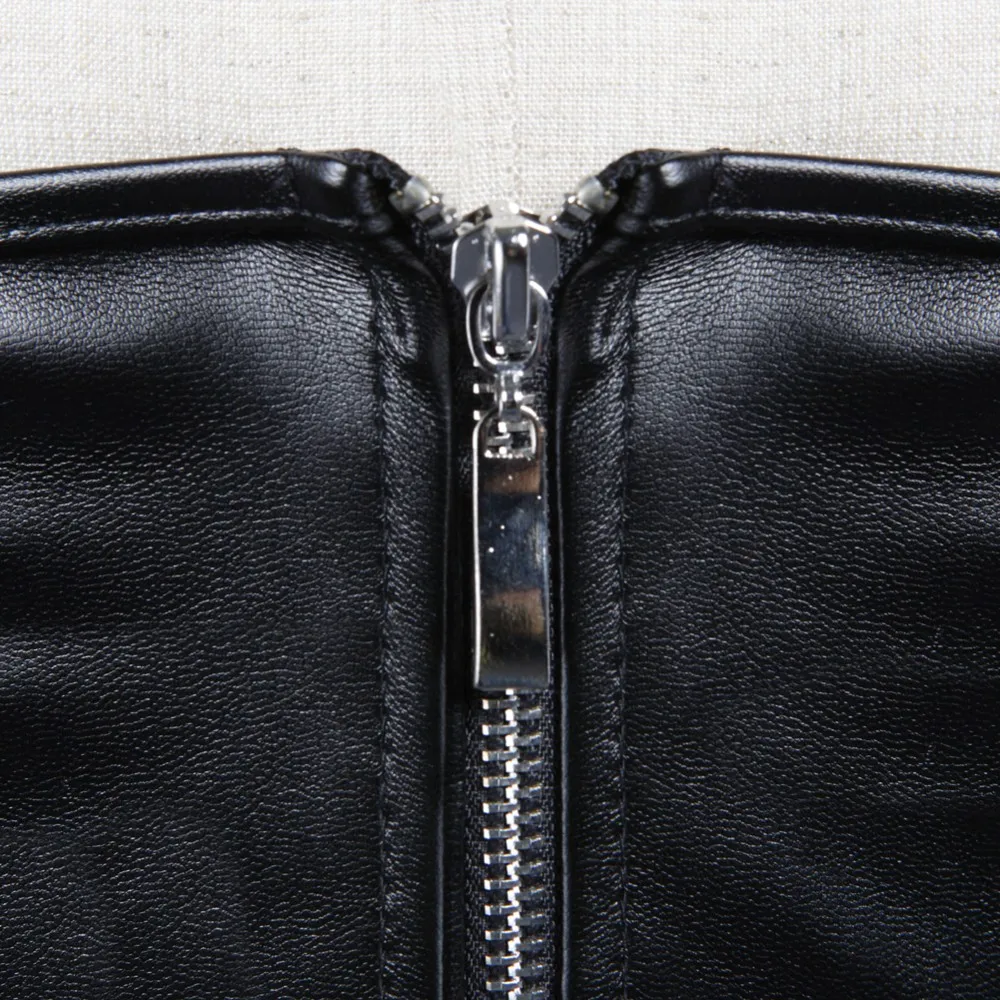 Siyah Kısa Fermuar PU Suni Der - Corset Waist Cinch incelemesi ve fiyatı